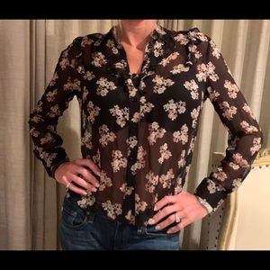 Kate Spade silk ruffle floral top